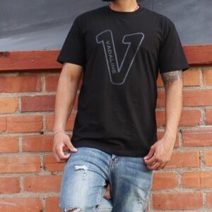 COPY - Vadaline V logo all black tshirt